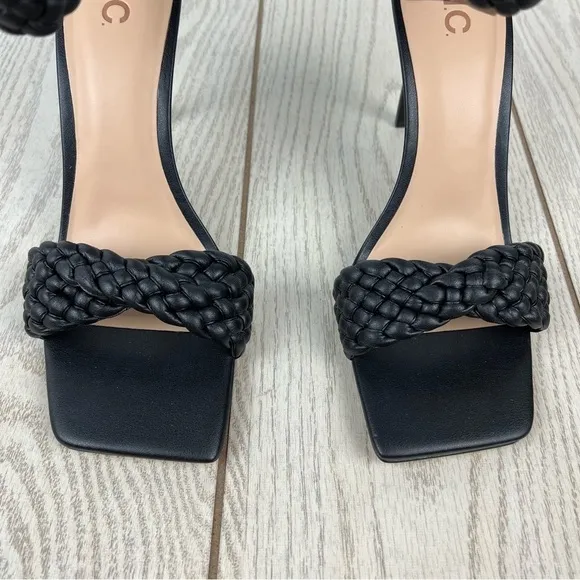 INC International Concepts Adalie Woven Dress Heel Sandals 11M Black $90