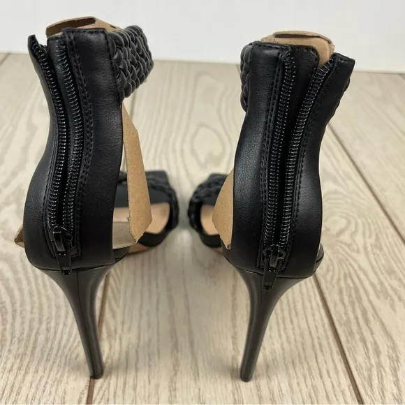INC International Concepts Adalie Woven Dress Heel Sandals 11M Black $90