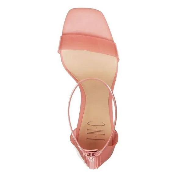 INC Womens Pink Translucent Padded Makenna Square Toe Block Heel Sandals 6.5 M