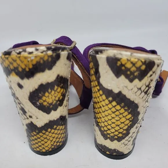 INGA Genuine Snakeskin Leather Shoes Heels Made Italy, US sz 6, EU 36, PYTHON