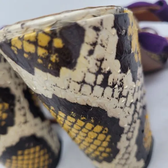 INGA Genuine Snakeskin Leather Shoes Heels Made Italy, US sz 6, EU 36, PYTHON
