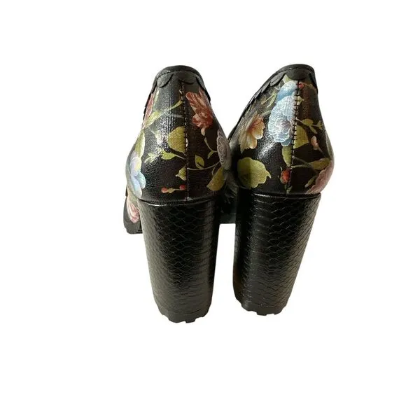 Irregular‎ Choice Iconic Shoes Women Size 41  Floral Chunky Platform Rave New