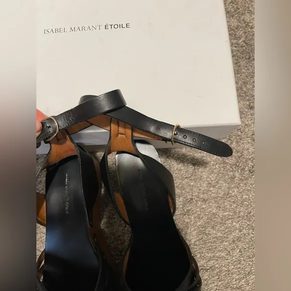 Isabel Marant Etoile Wooden Wedge Sandals.