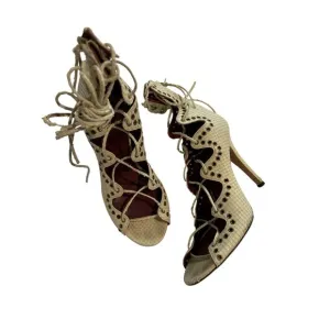 Isabel Marant Lelie Snake Skin Sandals in Cream