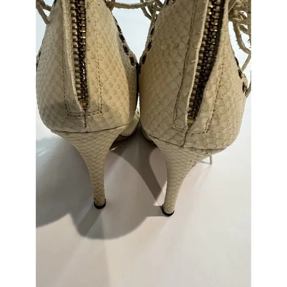 Isabel Marant Lelie Snake Skin Sandals in Cream