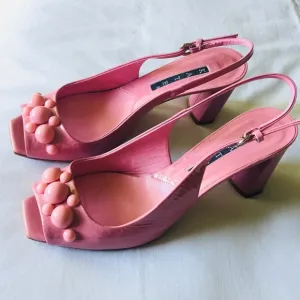 Italian Pink KATE Gorgeous Valentine Block Heel