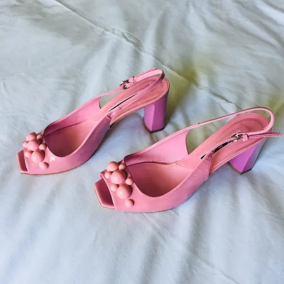 Italian Pink KATE Gorgeous Valentine Block Heel