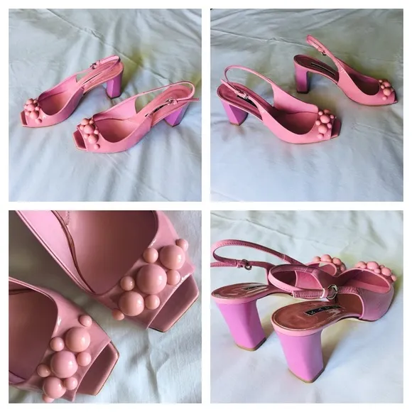 Italian Pink KATE Gorgeous Valentine Block Heel
