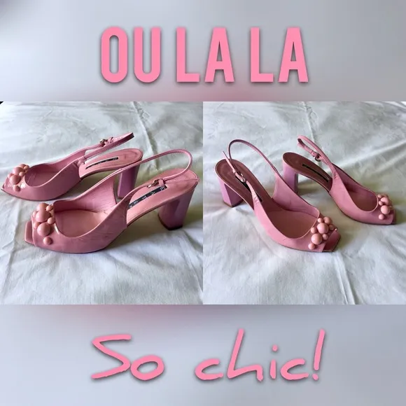 Italian Pink KATE Gorgeous Valentine Block Heel