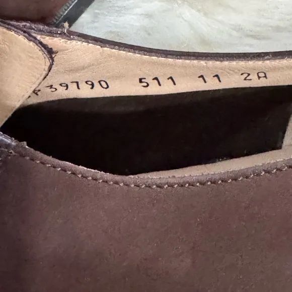 Italian Salvatore Ferragamo Ferrara Brown Oxford Loafers Shoes Wingtip 11 2AA