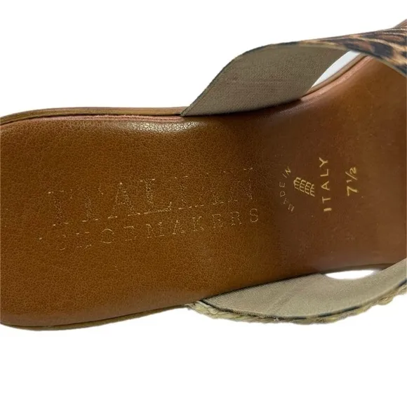 Italian Shoemakers | Adesso Brown &amp; Leopard Print Wedge Open Toe Sandals