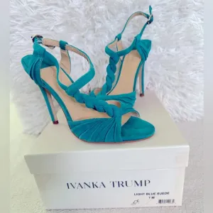 Ivanka Trump 7M Light Blue Suede Strap high Heel Sandals MSRP $80 (ItHilly). New