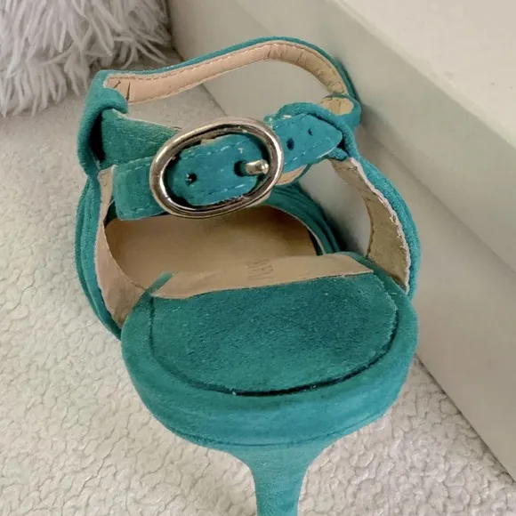 Ivanka Trump 7M Light Blue Suede Strap high Heel Sandals MSRP $80 (ItHilly). New