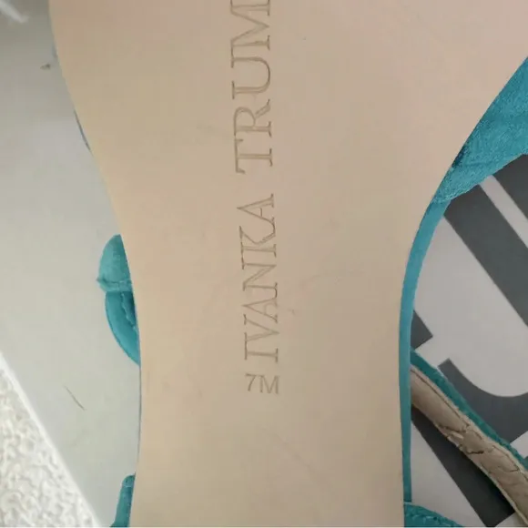 Ivanka Trump 7M Light Blue Suede Strap high Heel Sandals MSRP $80 (ItHilly). New