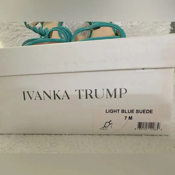 Ivanka Trump 7M Light Blue Suede Strap high Heel Sandals MSRP $80 (ItHilly). New
