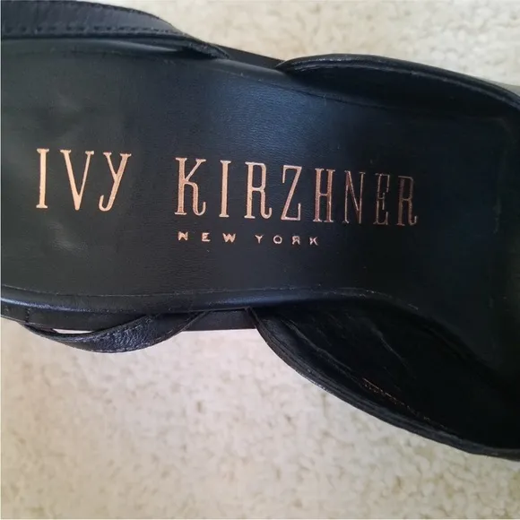 Ivy Kirzhner Black W/Rose Gold Heart &amp; Block Heel Women’s Sandals Sz 8.5 FIRM!!