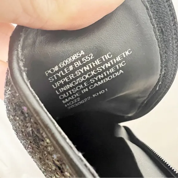J. Crew Black Glitter Ankle Boots Size 7.5
