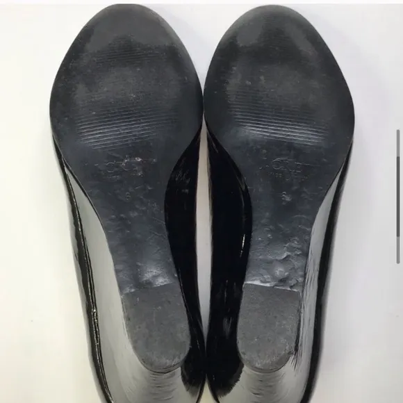 J. CREW Black Patent Leather Wedge Heels Made In Italy Size 6