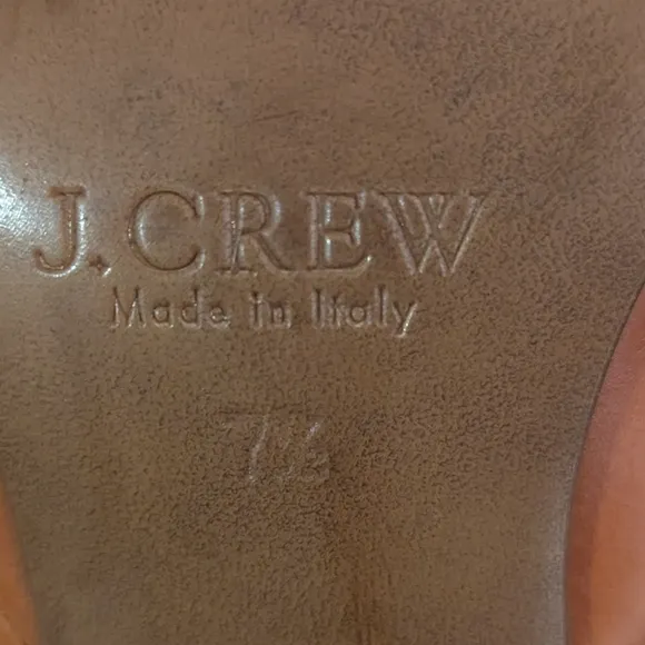 J. Crew Genuine Leather Heels Women's 7.5 Camel Brown Made In Italy Elsie Pumps