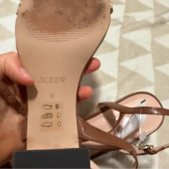 J crew Layne ankle-strap heels in raffia
