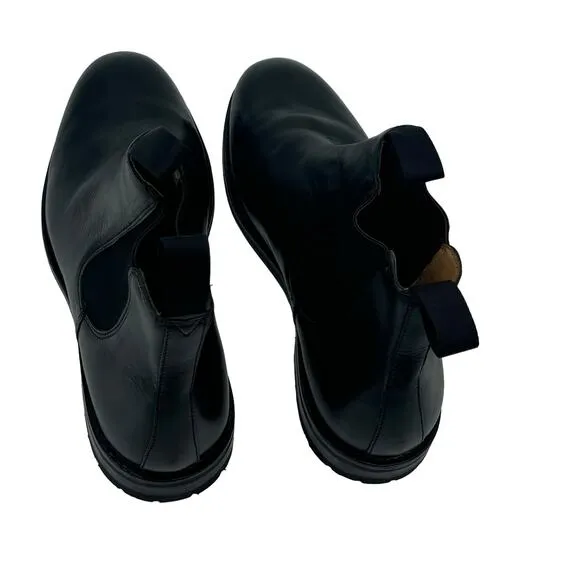 J. Crew Leather upper Kenton Chelsea Boots Pull-On Block Heel Black Size  9 NWOB