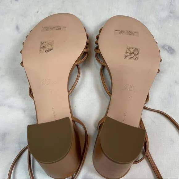 J. Crew Lucie Cognac Brown Strappy Block Heel Sandals