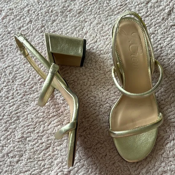 J. Crew Lucie Slingback Block Heel Sandals