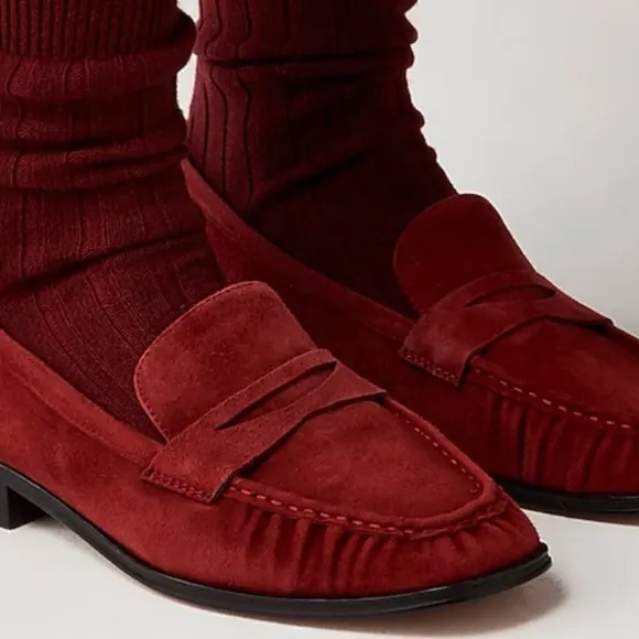 J. Crew Maison Ruched Loafers in suede size 7