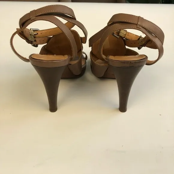 J. Crew Menara taupe leather high-heel sandals
