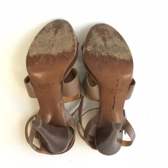 J. Crew Menara taupe leather high-heel sandals
