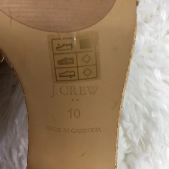 J. Crew Raffia block heel sandals