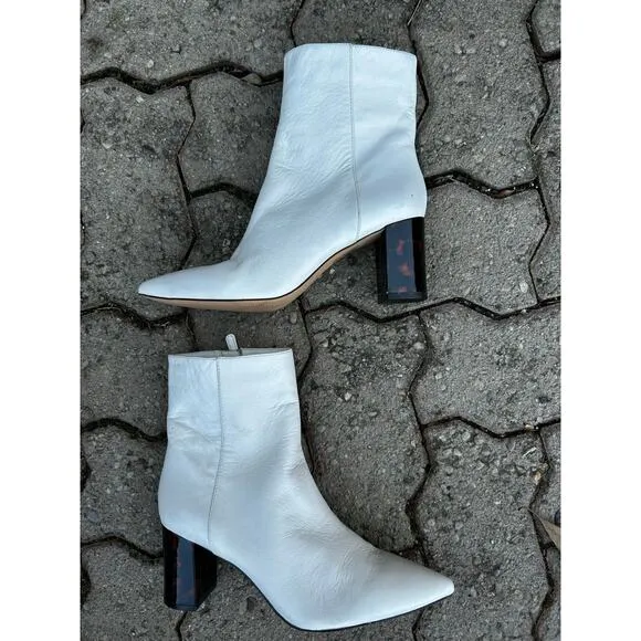 J. Crew Womens Sadie White Ankle Boots White 8