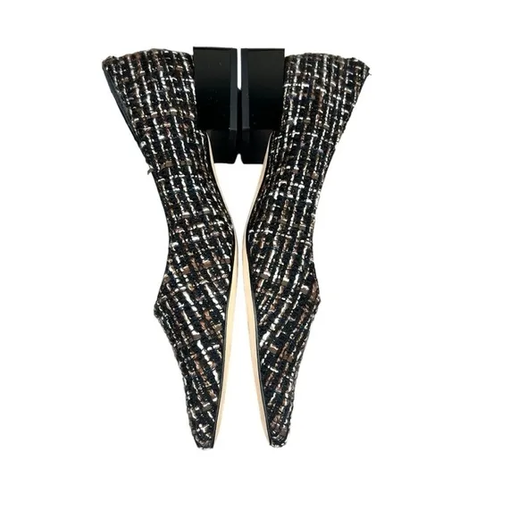 J. McLaughlin Cheryl Tweed Block Heel Pointed Toe Pump Shoes
