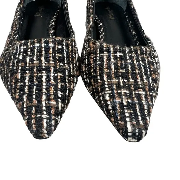 J. McLaughlin Cheryl Tweed Block Heel Pointed Toe Pump Shoes