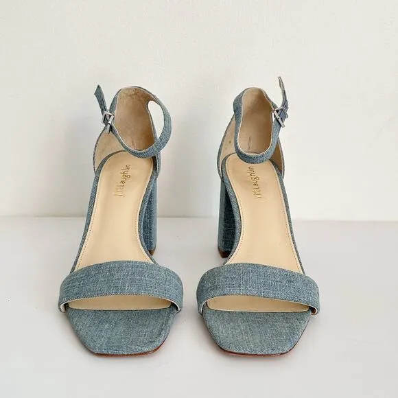 J. Mclaughlin Esme Denim Block Heels Blue Size 8.5