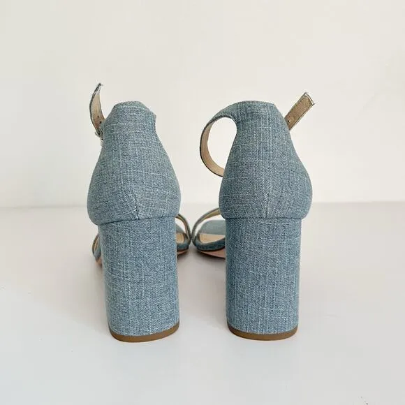 J. Mclaughlin Esme Denim Block Heels Blue Size 8.5