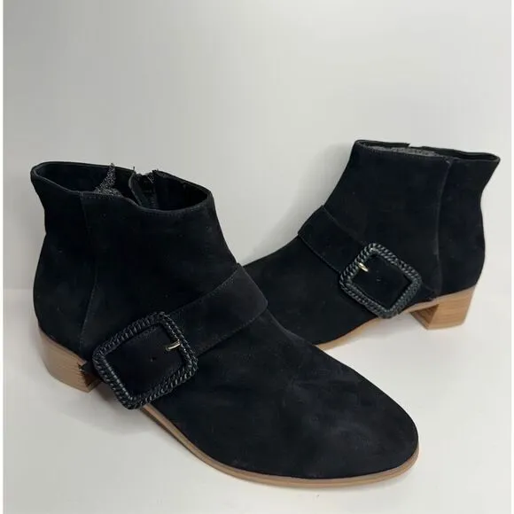 Jack Rogers Boots Women's Izzie Size 8.5 Black Block Heel Ankle Booties