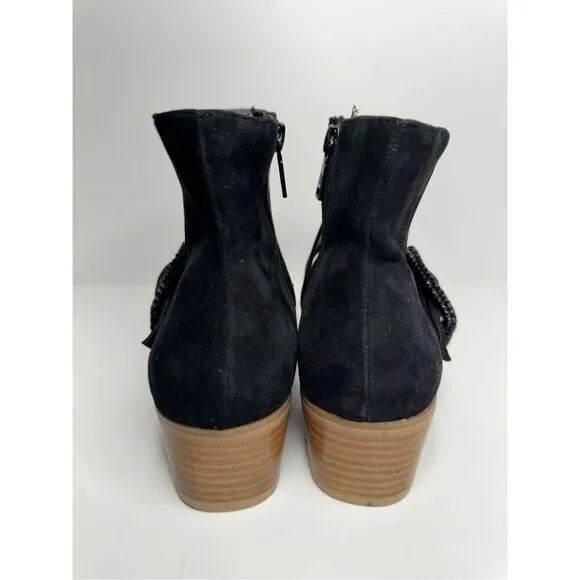 Jack Rogers Boots Women's Izzie Size 8.5 Black Block Heel Ankle Booties