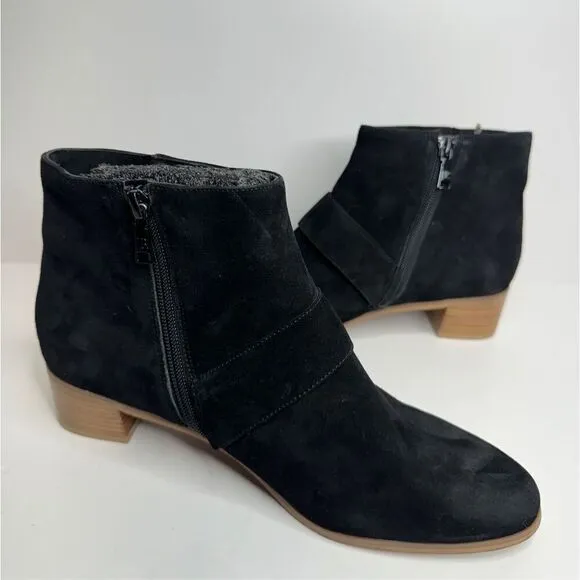 Jack Rogers Boots Women's Izzie Size 8.5 Black Block Heel Ankle Booties