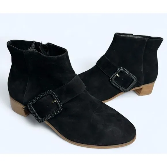 Jack Rogers Boots Women's Izzie Size 8.5 Black Block Heel Ankle Booties