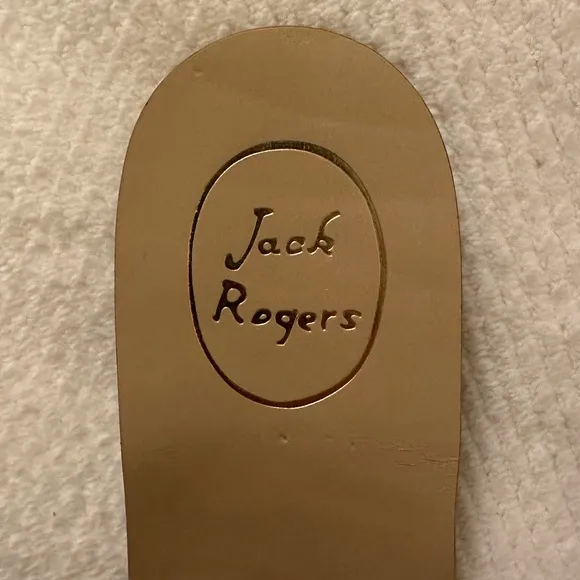 Jack Rogers Georgica Leather Sandal, Nude/White 8.5 $128 MSRP
