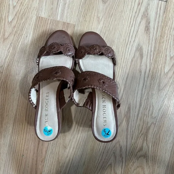 Jack Rogers Leather Wedge Sandals Caroline