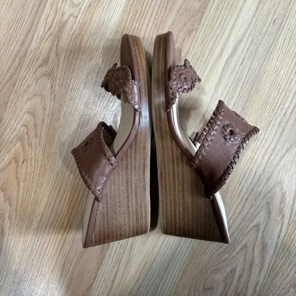 Jack Rogers Leather Wedge Sandals Caroline