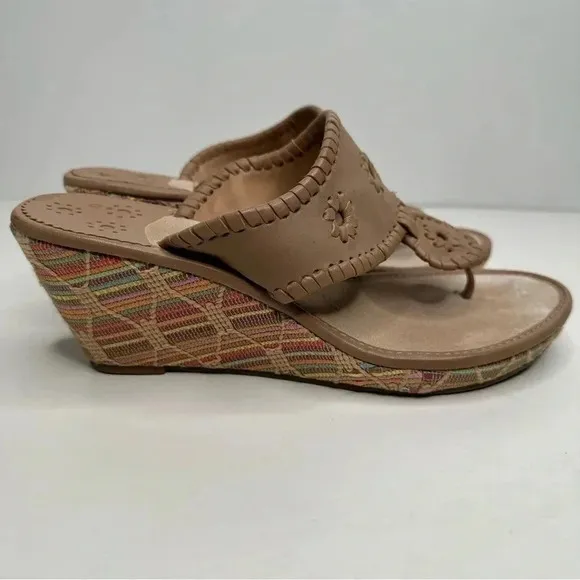 Jack Rogers Marbella Rainbow Wedge Sandals Size 8
