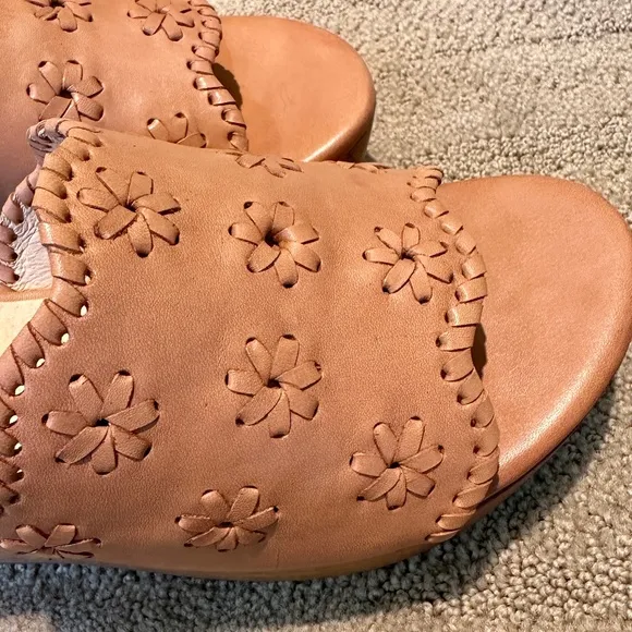 🐕Jack Rogers Rory Caramel Wedge Sandals - Size 9 - NWT🐕