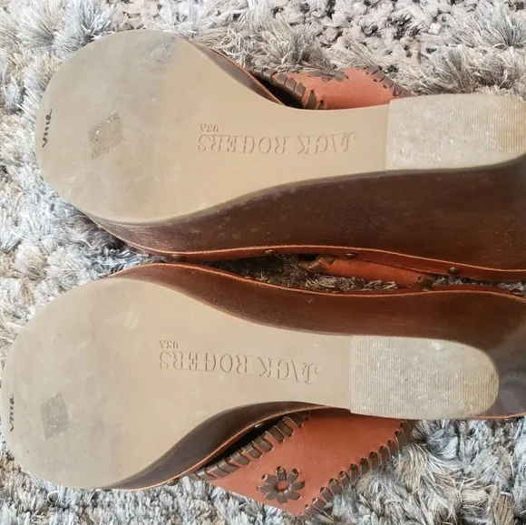 Jack Rogers Women's Marbella Wedge Sandals Wood Expresso
