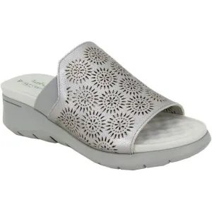 Jambu Queens J2QUN56 Slide Womens US 8.5 Gunmetal Laser Cut Wedge Sandals KHD804