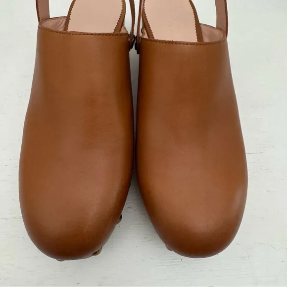 J.Crew Convertible Clogs Brown Leather Studded Shoes Size 7.5