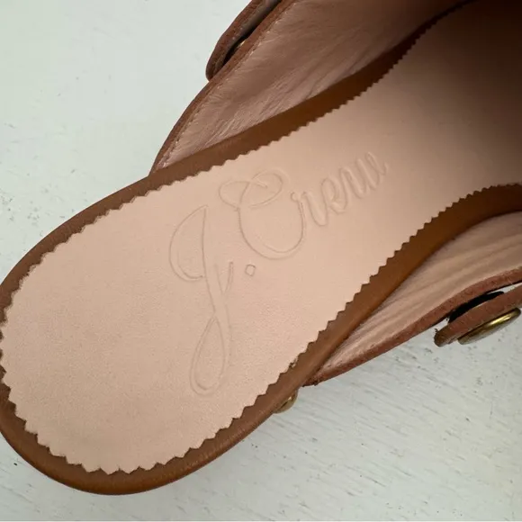 J.Crew Convertible Clogs Brown Leather Studded Shoes Size 7.5