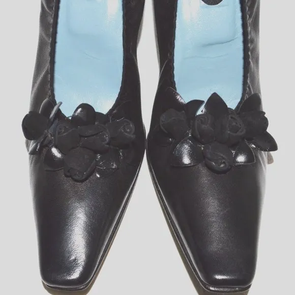 JEAN PAUL BARRIOL ACCESSOIRE PARIS 6 M 37 BLACK LEATHER PUMPS HEELS SHOES FRANCE